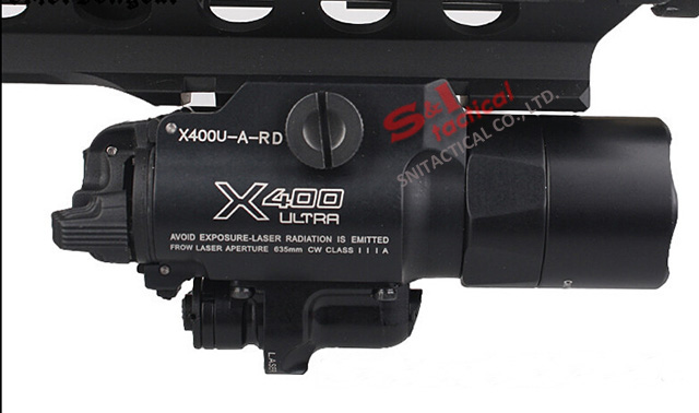 SF X400 Ultra LED Pistol/Rifle WeaponLight (500 Lums, Red laser)
